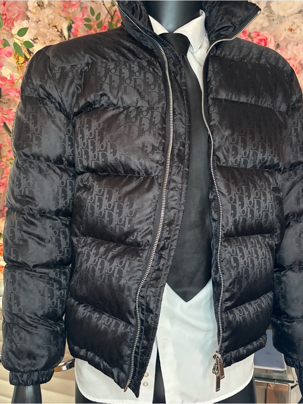Dior Black All-Over Monogram Puffer Jacket